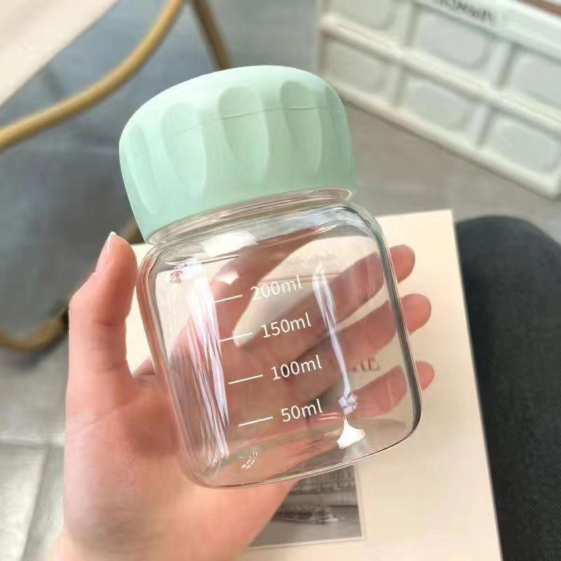 Chubby Cup Sojamilchbecher Mini-Glas Damen Tragbarer Wasserbecher Sommermilchbecher Kaffee-Shaker-Becher