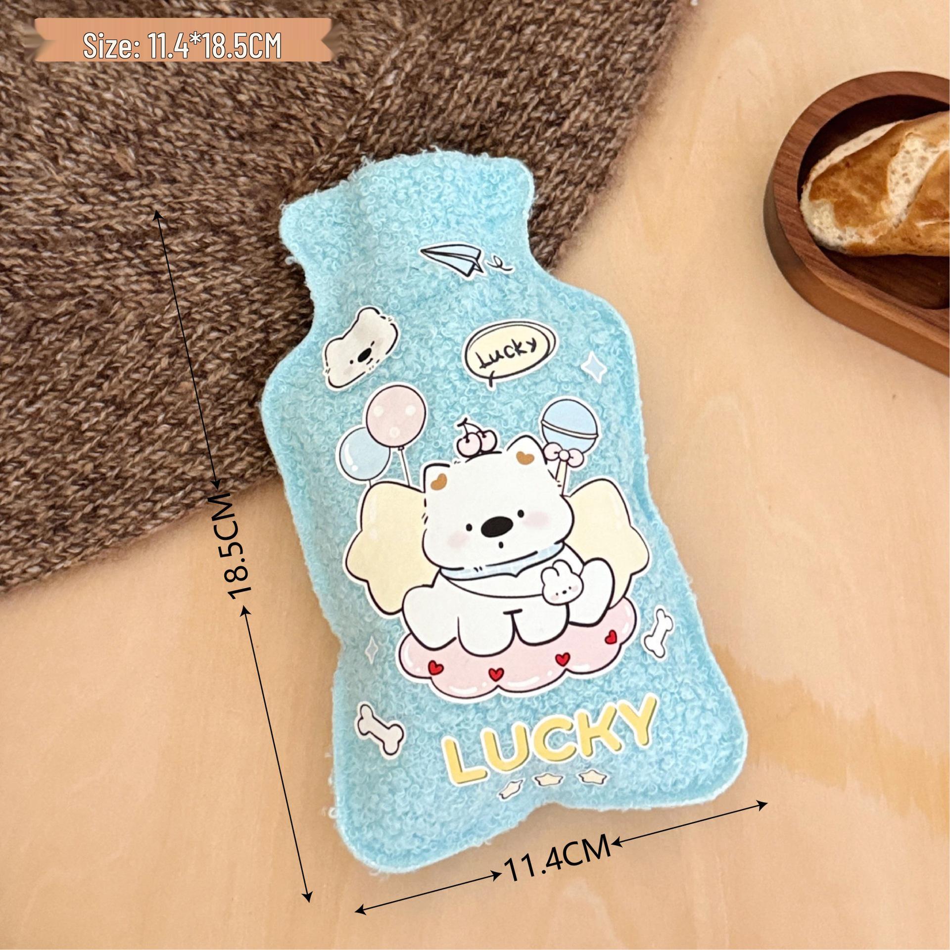 

Cute Cartoon Teddy Fleece Hot Water Bottle - Winter Hand Warmer and Belly Warmer for Girls