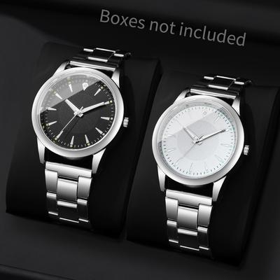2PCS Fashion Men Business Watches Set Luxury Analog Quartz Wristwatch Reloj Hombre