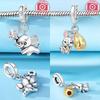 Original Copper Cute Pet Dogs Cats Bears Elephants Pendants Beads Fit Bracelet Making Women Jewelry Diy Birthday Fine Gift