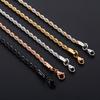2/3/4/5/6mm Wide Twist Rope Chain Necklace Stainless Steel Choker for Women Men Metal Jewelry Accessories 5 Colors 16 To 30 Inch