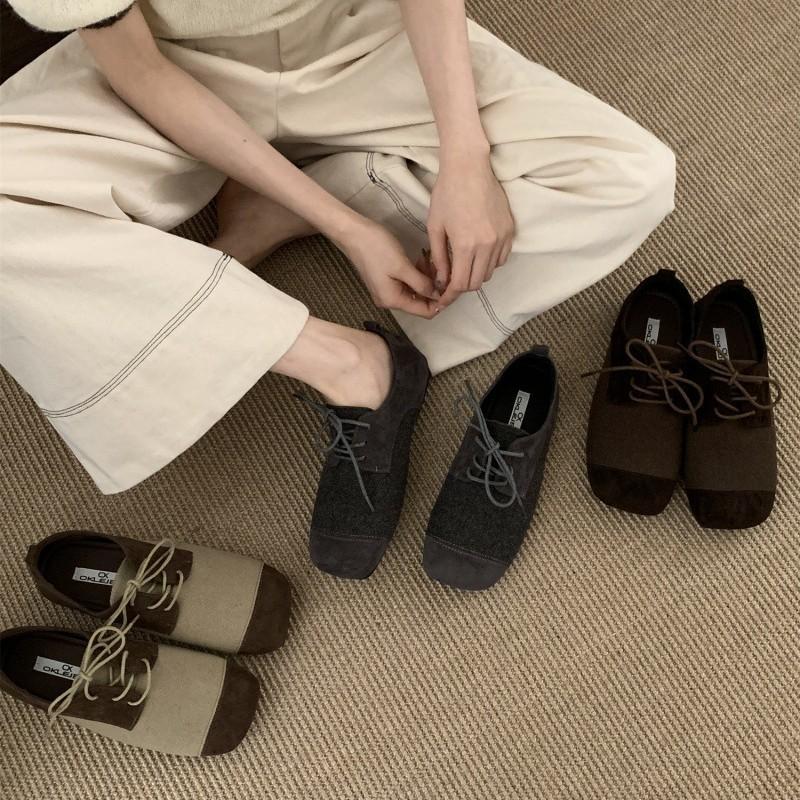 2025 Autumn and Winter New French Retro Round Head Flat-soled Single Shoes Women's Shoes One Pedal Loafers Women's Outer Wear