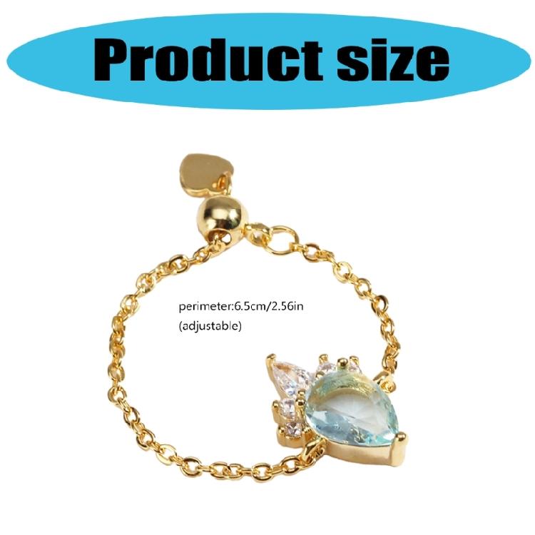 Simple Teardrop Rings Adjustable Fashion Chain Rings Opening Rings Copper Texture Suitable for Wedding and Party Wear