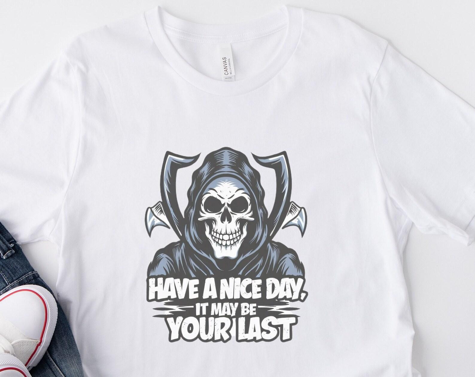 Grim Reaper T-Shirt: Dark Humor Creepy Unisex Tee M