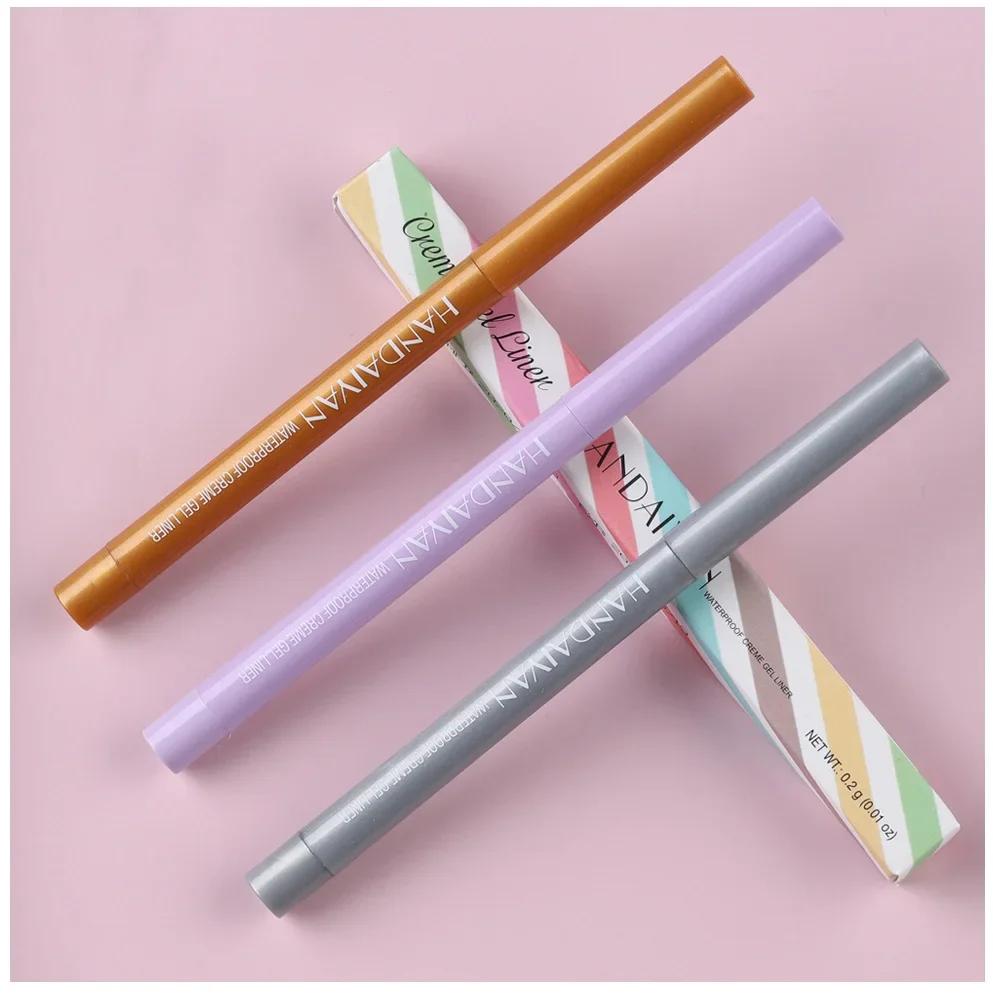 HANDAIYAN Matte Colorful Eye Liner Pen Cream Lasting Eyeliner Gel Pencils Option Easy To Wear Cosmetics White Yellow Blue Purple