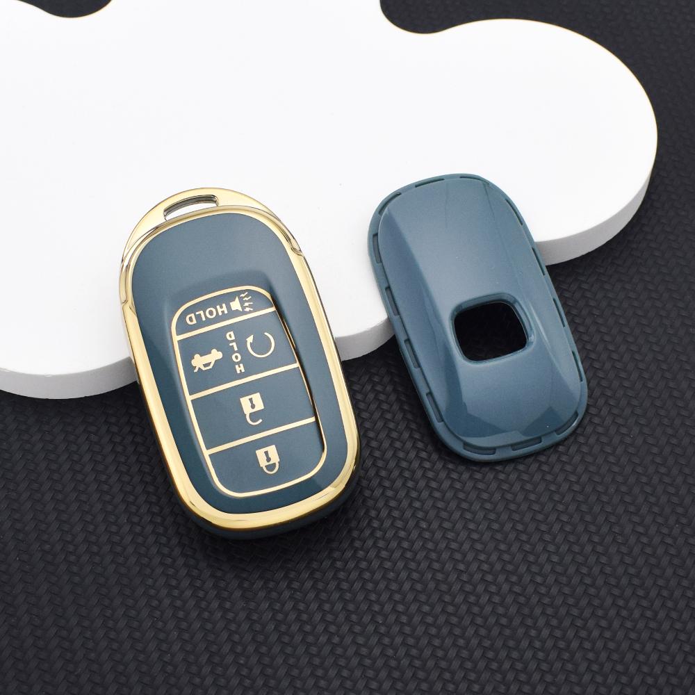 4/5-Button TPU Smart Key Fob Cover for Honda CR-V HR-V Civic Accord Fit Pilot Passport – Durable Protective Case Key Chain Rings