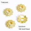 DIY Bracelet Necklace Making Supplies 14/18K Gold Plated Brass Beads Caps Flower End Caps For Beading Jewelry Making Accessories