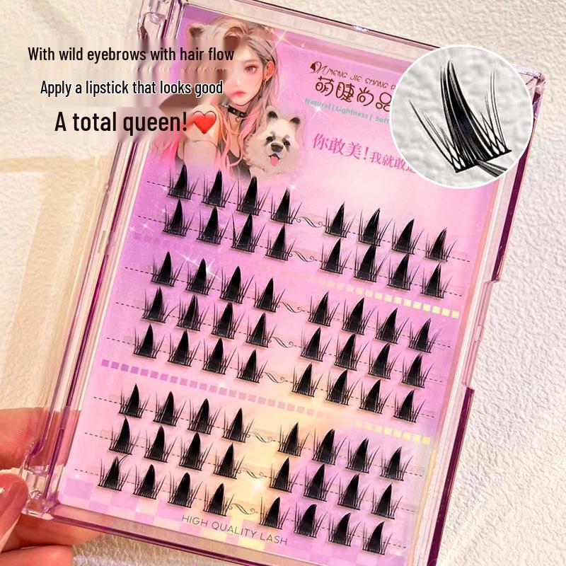 Naughty Elf Dense False Eyelashes - Single Cluster, Cartoon Segmented, European-American Style, Photogenic