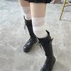 Stockings Woman Thick Knit Solid Color Lace Leg Warmers Thigh High Socks Autumn and Winter Sweet Long Black Socks for Women