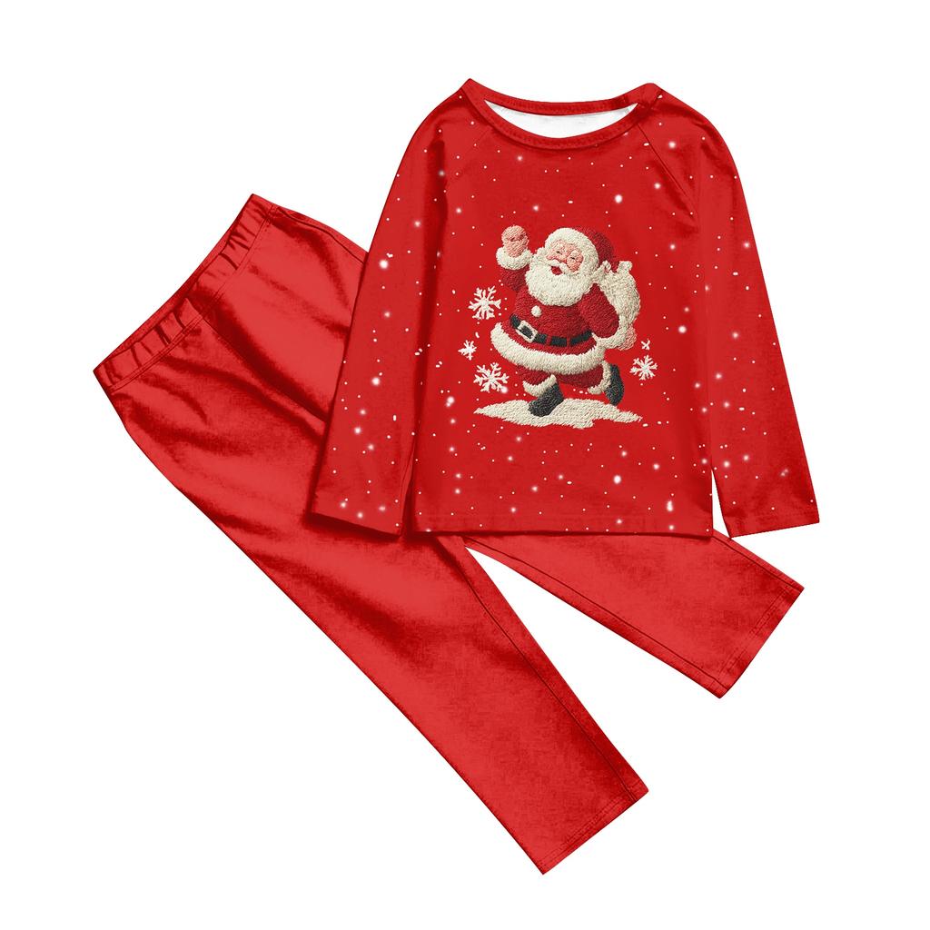 Family Casual Comfortable Long Sleeved Long Pants 3D Christmas Printed Parent-child Set