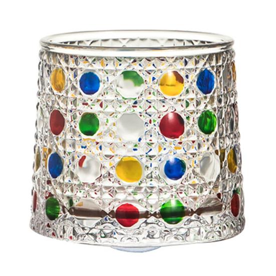 Rotating Whiskey Glass Hand Painted Swivel Tumbler A
