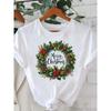 Printed Fashion New Year Women's T-shirt Top Merry Christmas Clothing Coffee Love Cute Holiday Pattern Round Neck Short Sleeve