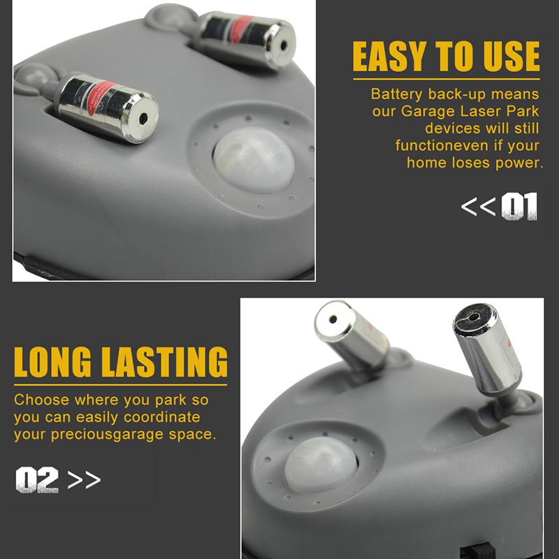 Laserový parkovací asistent Umístění na stropě garáže Polohování Parkovací senzor Pomoc