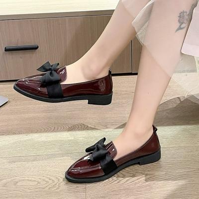 Pointy Bow Women's Flats New Spring Comfort Root Formal Shoes Fashion Platform Women Plus-size Shoes 43