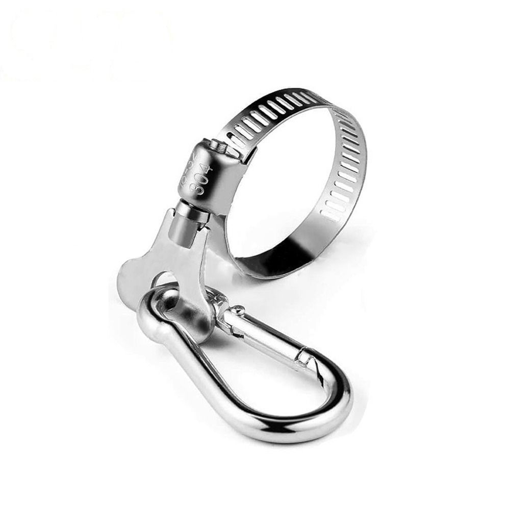 4pcs 22-32mm Flagpole Clamp with Carabiner Rope Hook High Quality Hose Clamp  Garden