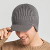 Women Men Winter Hat Solid Color Ear Protection Keep Warm Thicken Elastic Cold-proof Soft Unisex Thick Anti-slip Hat for Adult