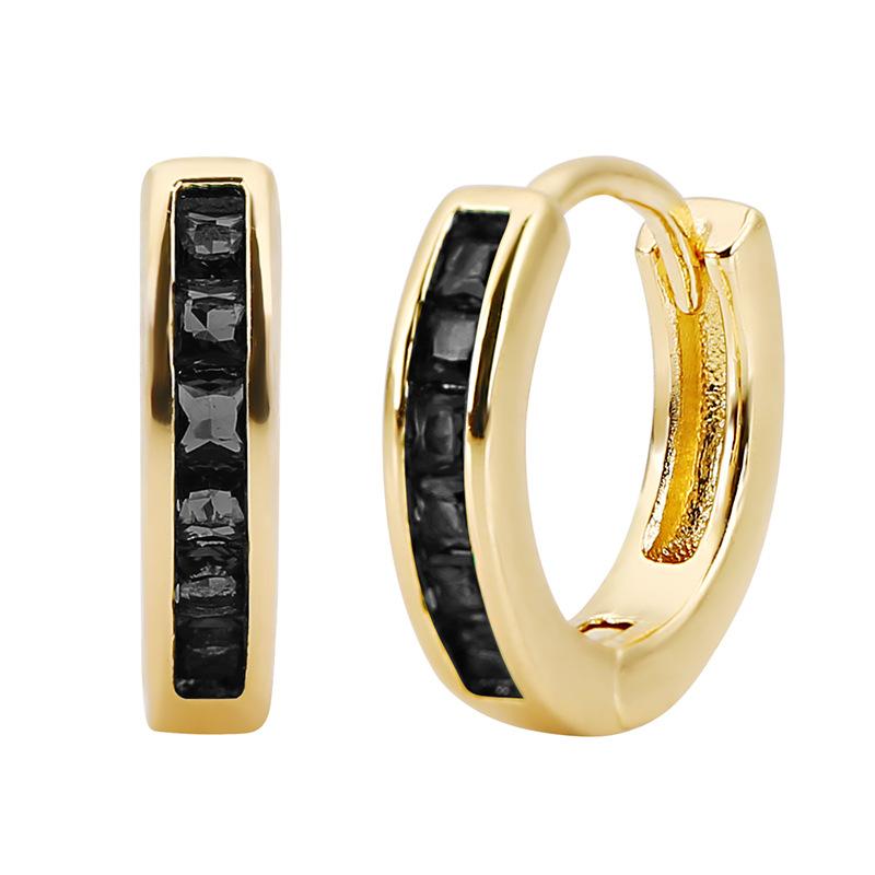 Minimalist Micro Paved Zircon Single Row Hoop Earrings Chic Advanced Sense Versatile Ear Buckle Jewelry For Women