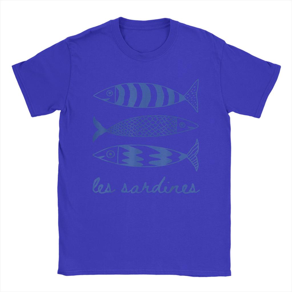 Les Sardines Tinned Fish Graphic Funny T Shirt Men's  Cotton Funny T-Shirts O Neck Fisherman Tees Short Sleeve Tops Classic