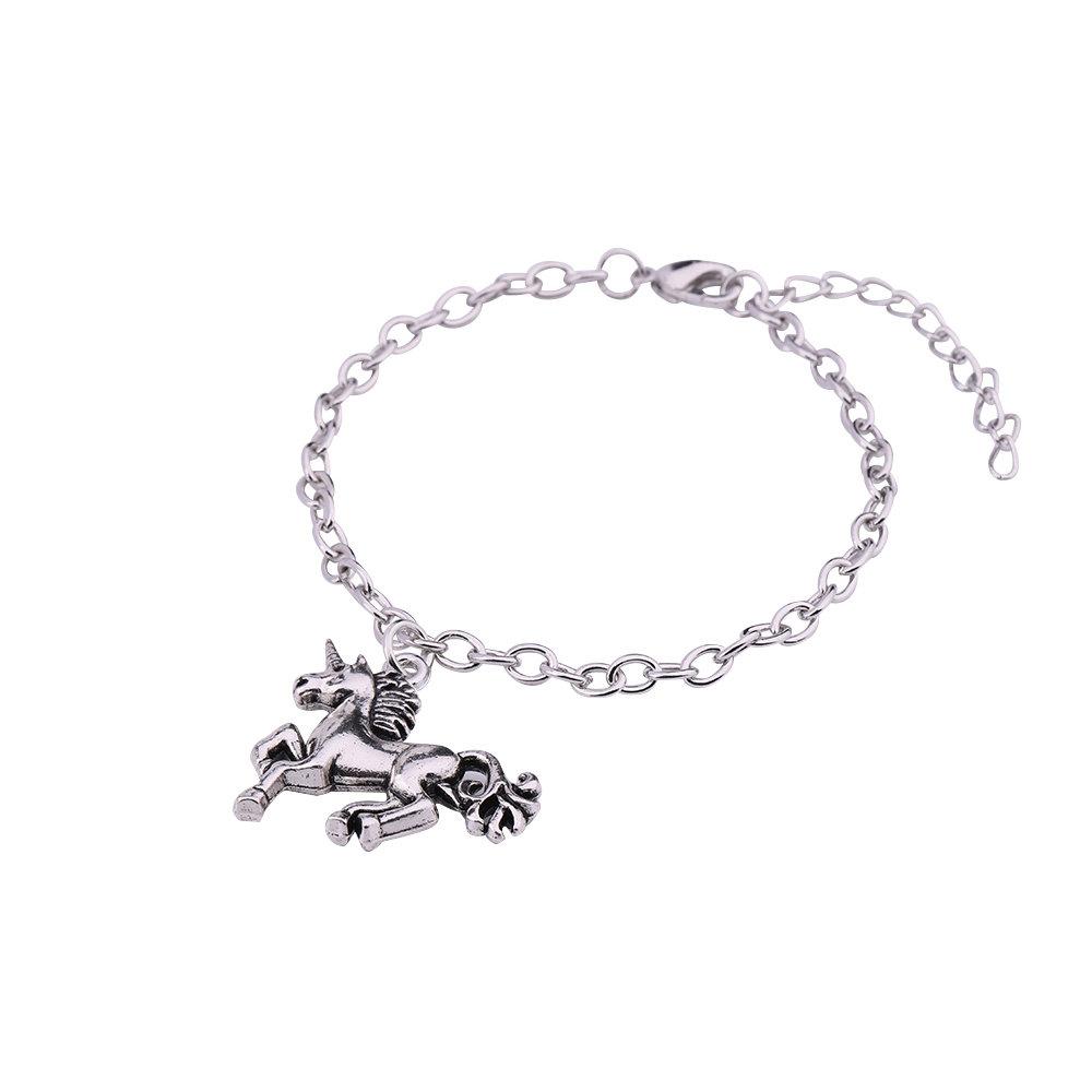 

My Shape Punk Horse Charm Pendant Bracelet Wheat Chain for Men Women Zinc Alloy Bracelets Bangle Horse Jewelry bracelet cheval