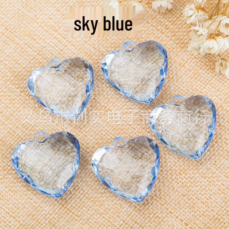 30mm Heart-Shaped Faux Crystal Acrylic Beads for DIY Projects and Colorful Wedding Curtains 30mm Heart Pendant