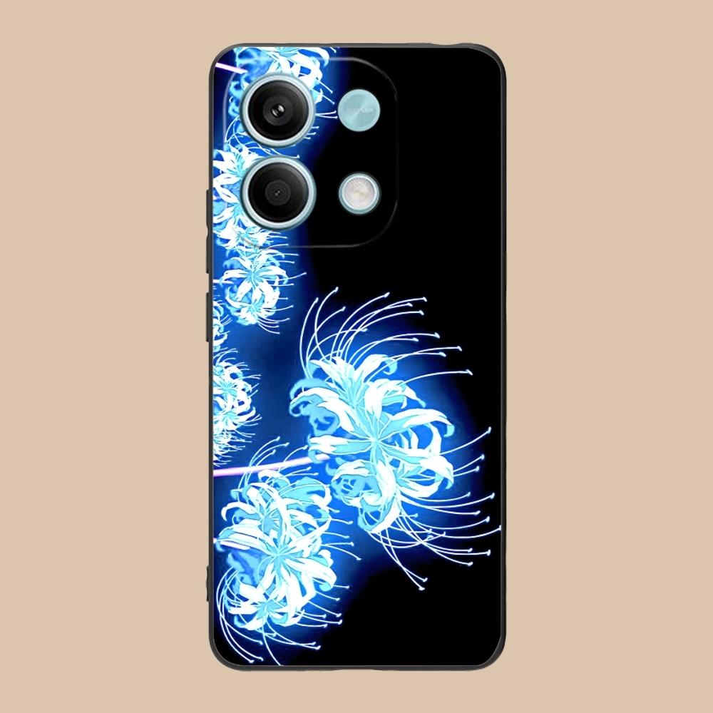 Cool Red Spider Lily Mobile Cell Phone Case for Xiaomi Redmi Note 13 12 11 10 9 8 7 6 S A Pro Lite Plus 5G Black Cover Shell
