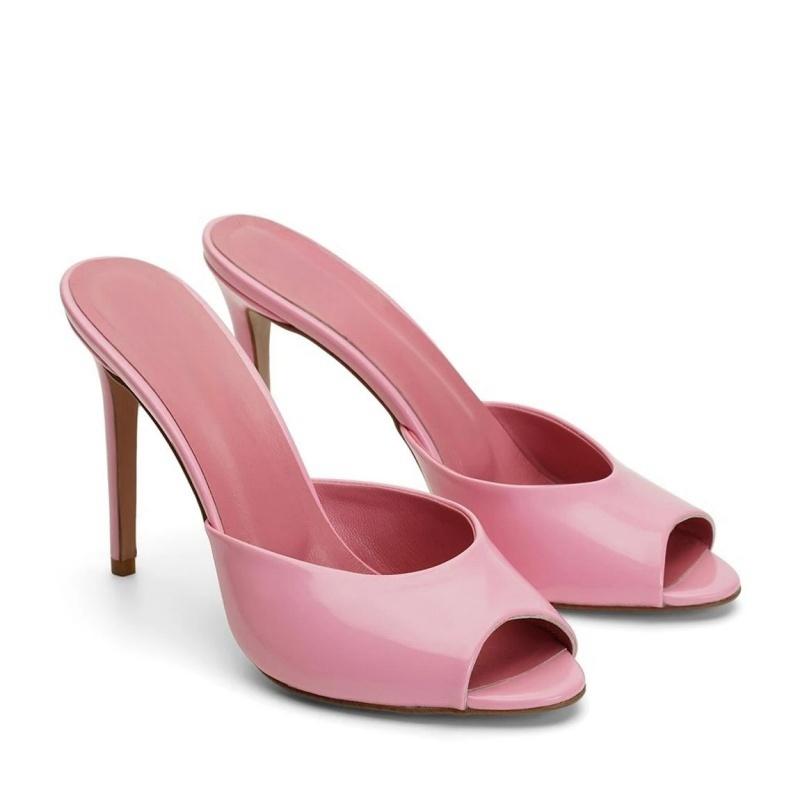Dames Sandalen met Hoge Hakken Sexy Dames Peep Toe Puntige Neus Dunne Hakken Schoenen Buiten Ontwerper Dames Feestpantoffels Grote Maat 45 41 pink