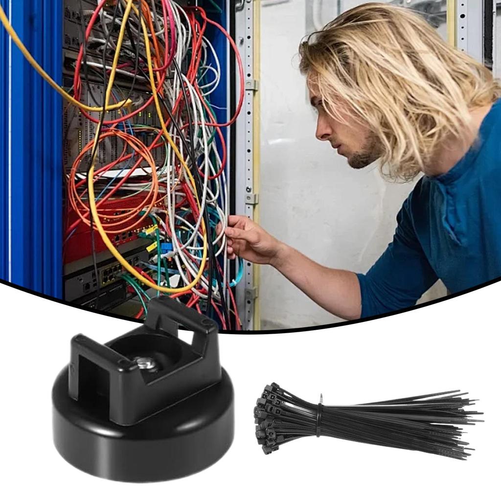 15pcs Magnetic Cable Zip Tie Mount Kit Charging Cord Organizer Multifunctional Cable Holder with Ties for Wall Work Organization