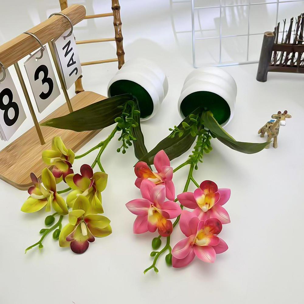 Rolfe Cymbidium Faberi Artificial Plant Flowers Bonsai For Prop Photography