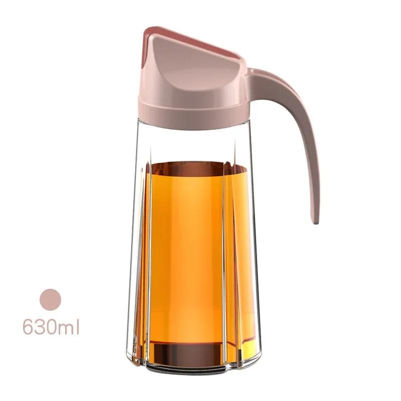 

НОВЫЙ 630 МЛ Домашний Маслопресс Цвета Макарон Герметичный Стеклянный Бутылка для Соевого Соуса Уксуса Автоматическое Открытие и Закрытие Бутылка для Масла для Приправ Pink