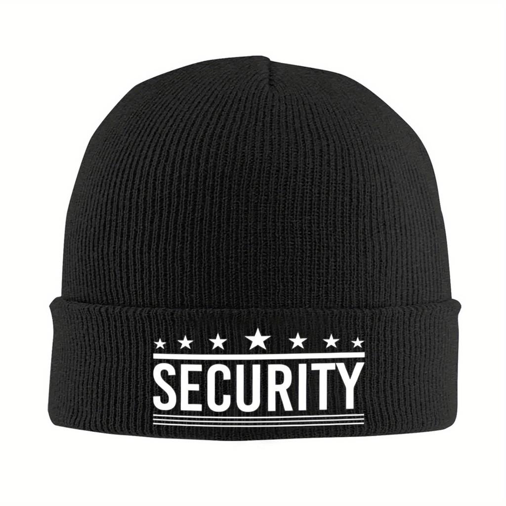 Security Stars For Security Guards Knit Hat Beanie Autumn Winter Hats Warm Unisex Hip Hop Cap Men Women Gifts