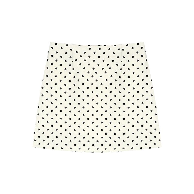 

Women s Off-White Polka Dot A-Line Midi Skirt - Summer 2024 Slimming Petite Bodycon Dress L бежевый