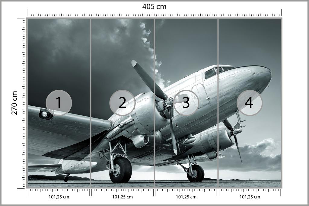 Photomural Propeller Airplane Washable Fleece 405x270