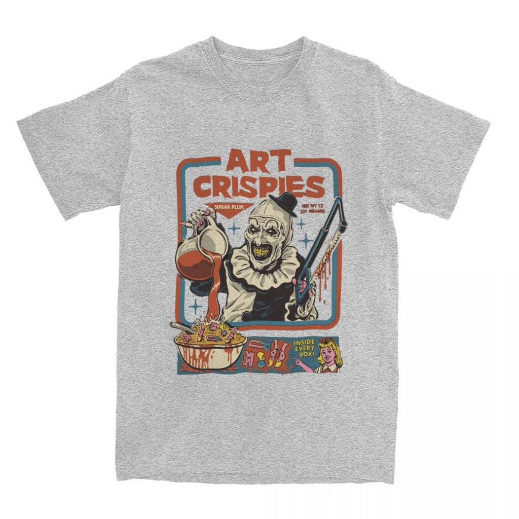 Art Crispies Terrifier Clown Shirt Apparel Unisex Womens Pure Cotton Fashion Retro Horror Tee Shirt Clothes Graphic Printing