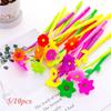 5/10pcs Color Random Gifts Stationery Colorful Soft Silicone Flowers Gel Pen Black Ink Ballpoint Pen