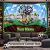 Wall Hanging Tapestry Custom NamePlants vs. Zombie Pattern Personalized Printed Fabric Wall Decor