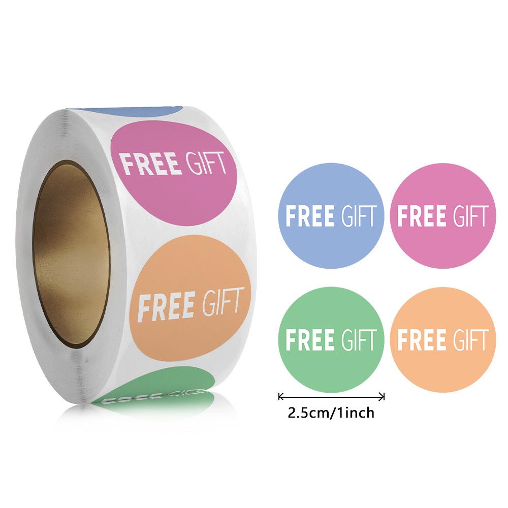 

500pcs “FREE GIFT” Round Sticker Scrapbook Envelope Seal Sticker Flower Decoration Thank you Stickers stationery Label