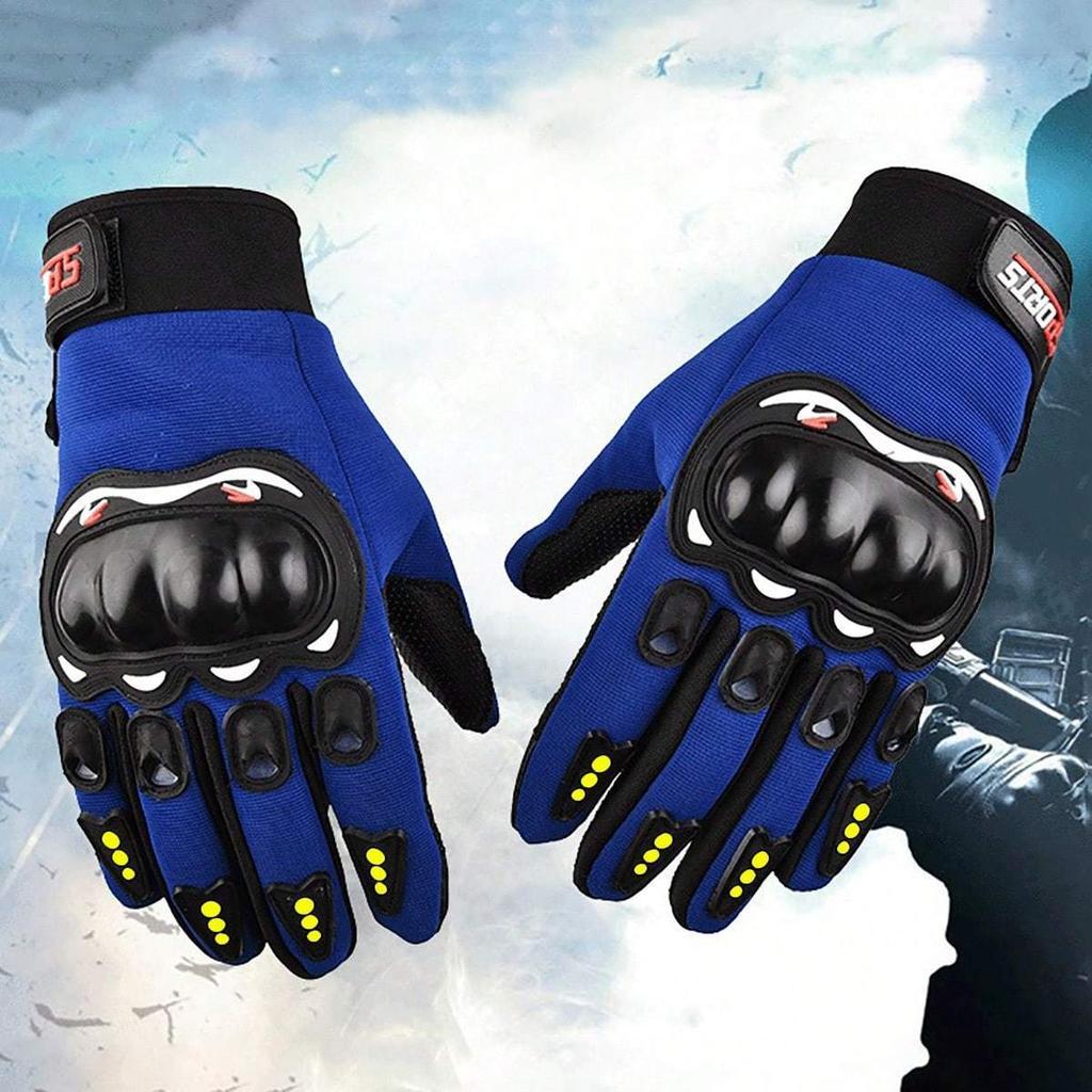1 Pair Spring/Summer/Autumn Cycling Hard Shell Full Finger Gloves, Motorcycle/Motorbike/Outdoor/Off-Road Protective Gloves