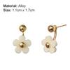 1 Pair Ear Studs All-match Accessories Flower Alloy Double Side Earring for Party