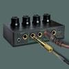 4 Channel Headphone Amplifier Portable Mini Earphone Splitter with Independent Control Low Noise Output for Studio Stage
