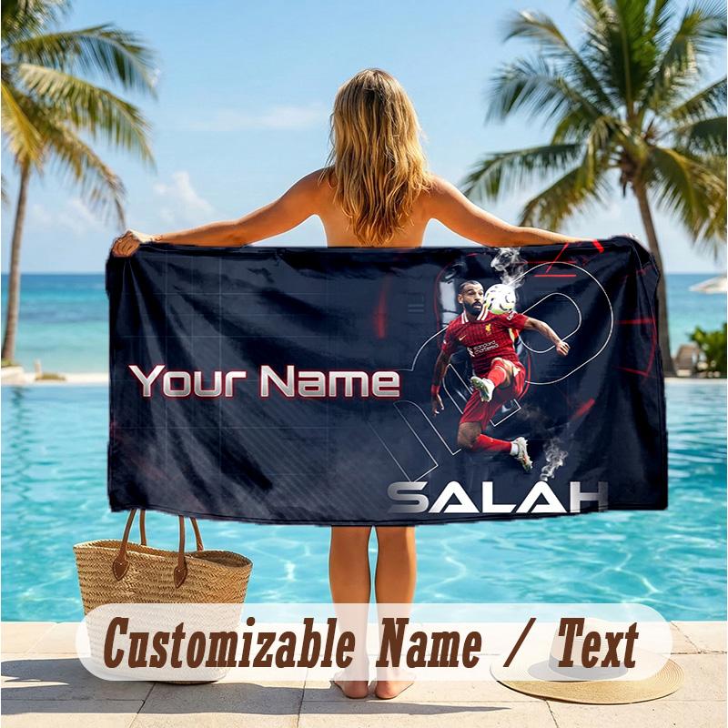 Custom Text Beach Towel, Soft Absorbent Swimming Multi-use TowelMohamed Salah