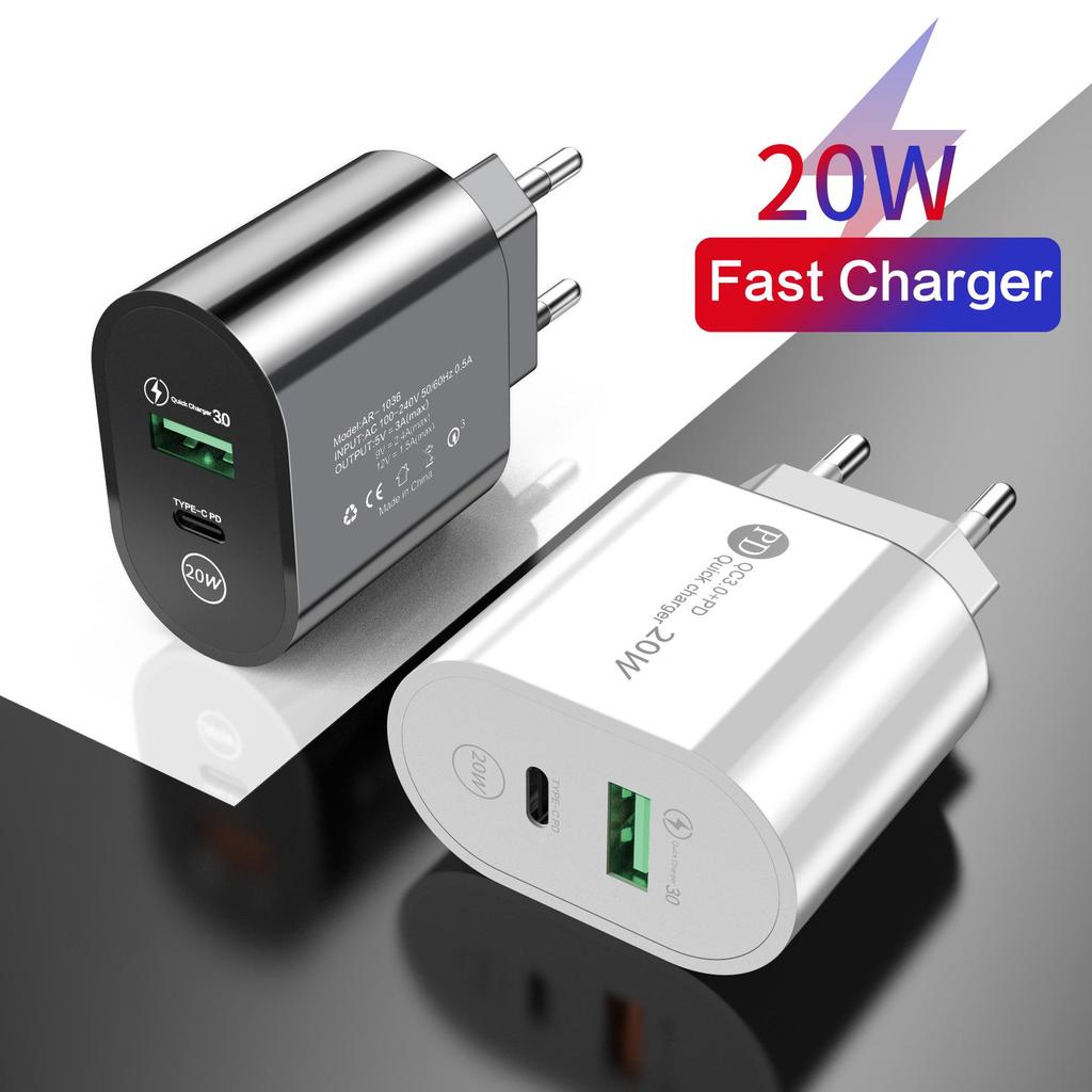12W PD Fast Charger 2.4A EU/US Plug Type-C Adapter