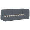 Corner Bed Frame Dark Grey 80 x 200 cm Velvet