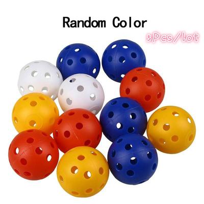 5 Adet/grup İçi Boş Plastik Pratik Golf Topları Golf Topları Hava Akışlı Toplar(Renk Rastgele)