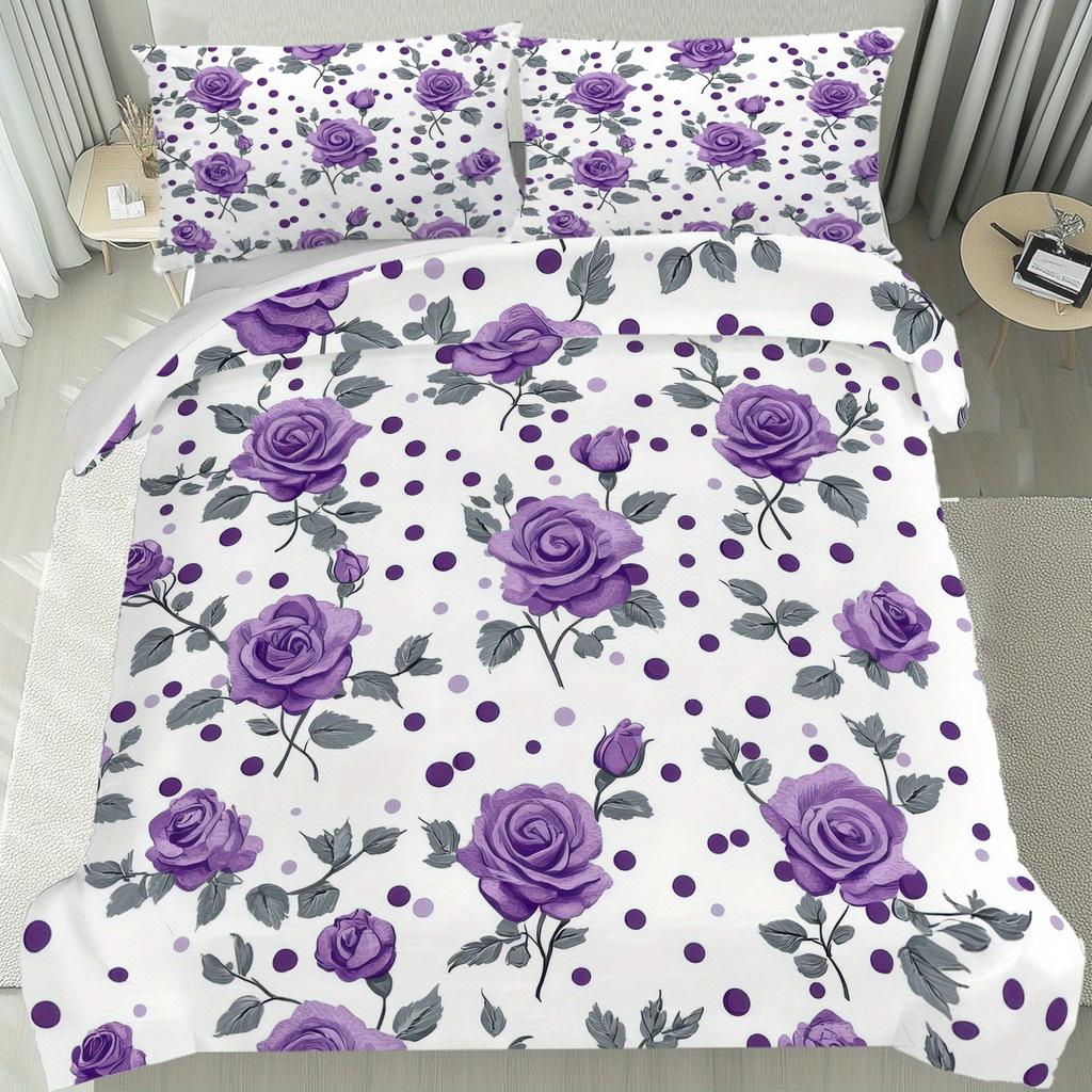 Comforter 3D Floral Pattern Queen Size Four Seasons Bedding Set Home Decor Room Decor 3 Piece Set With 2 S