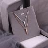 Retro Rhinestone Bar Necklace for Women - Elegant Minimalist Design with a High-End Feel