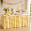 Pastoral Grid Party Decor Table Skirt Home Living Room Dustproof Dining Tables Cafe Dessert Table Background Table Surround