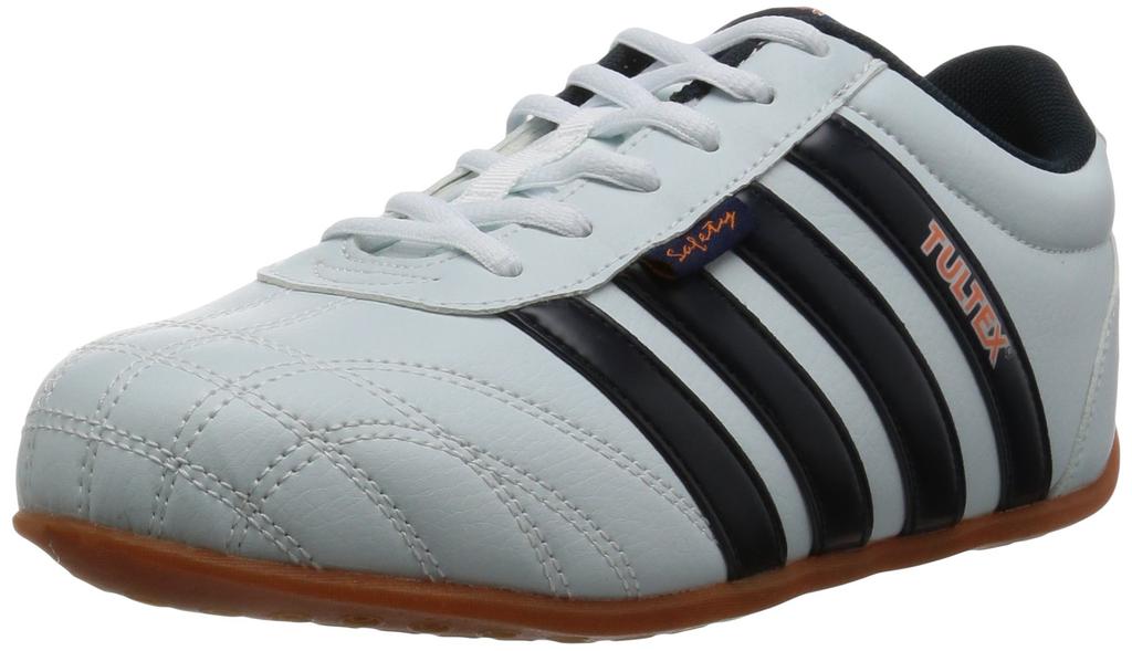 Tartex AZ51603 Safety Shoes/Work Shoes (4 Stripes), Steel Toe Cap, 3E, White/Navy, Size 27.0 cm