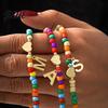 Collana Inossidabile Choker con Perline Donna Perline Colorate Ciondolo con Iniziale Perla