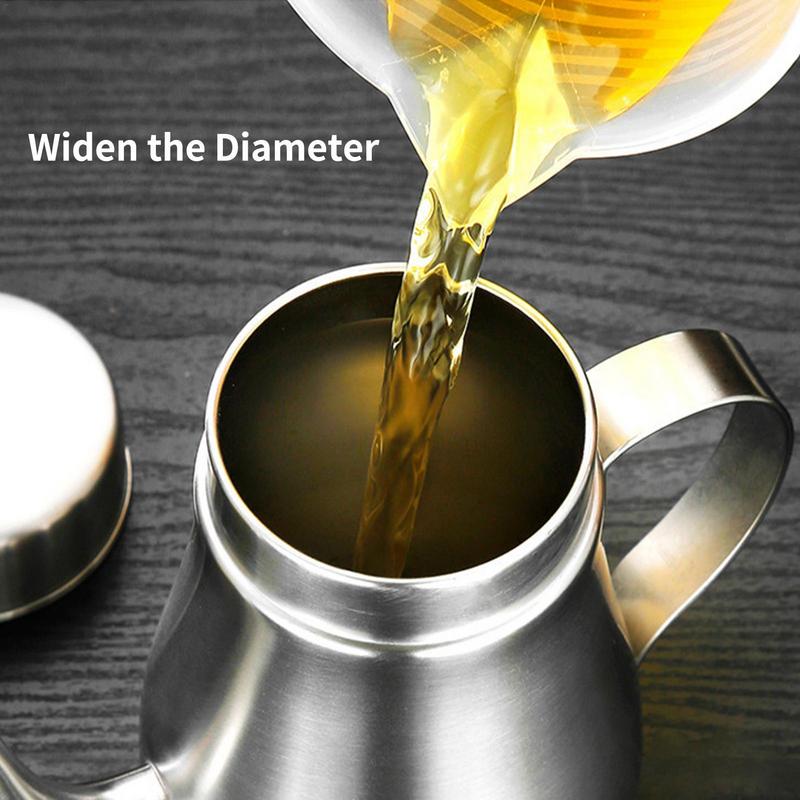 Ölbehälter zum Kochen Edelstahl Tropffreier Ölbehälter 13oz Lebensmittelqualität Ölspender Mehrzweck-Öltopf für Olive