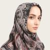 Premium Soft Velvet-Feel Stretch Cotton Square Scarf Digital Print Floral All Season UV Protection